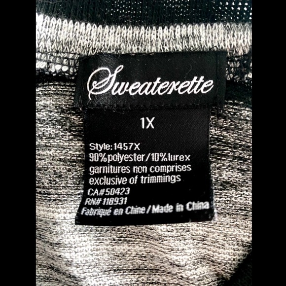 Sweaterette long sleeve turtleneck sweater, size 1X, colour Black and Grey - Picture 8 of 9